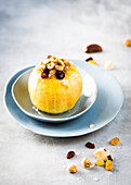 Baked apple with mendiant filling
