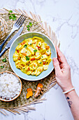 Fish curry with tomatoes,onions and turmeric