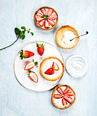 Strawberry and fromage blanc tartlets