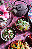 Drei verschiedene orientalische Salate