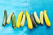 Zucchini in drei verschiedenen Farben