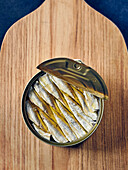 Open can of sardines in oil