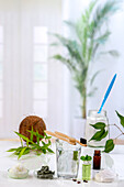 Essential oil,coconut oil,green cosmetic clay and bicarbonate