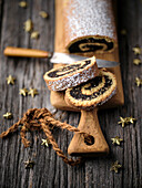 Makowiec (yeast dough poppy seed roll, Poland) for Christmas