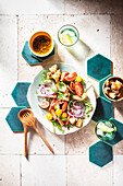 Summer tomato salad with croutons