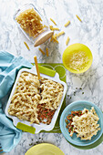 Gratin with spiral pasta and bolognese sauce