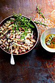 Salad with mogette beans, Vendee ham and mustard vinaigrette