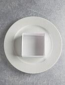 Square shape made of paper strips for serving