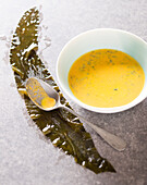 Pumpkin and wakame soup
