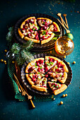 Camembert,cranberry and hazelnut thin tart