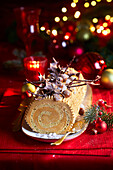 Joconde Christmas log cake