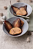 Semi-cooked foie gras, wine-candied pear and aged balsamic vinegar