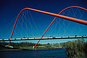 Footbridge Nordsternpark, Gelsenkirchen, Ruhr Basin, Germany