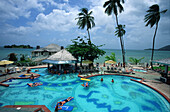 Pool of the Sandals Halcycon Beach Resort, St. Lucia, Caribbean