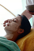 Woman at beauty treatment at spa area, cruise ship AIDA, Caribbean, America