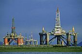 View of drilling platform on the North Sea
