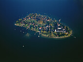 Aerial view of Frauenchiemsee Island, Bavaria, Germany