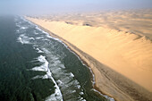 Aerial view of dunes at Diamond Coast, Namib, Naukluft Park, Namibia, Africa