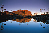 Reflection on a lake at dusk, Cradle-Mountain-Lake-St.-Clair National Park, Tasmania, Australia