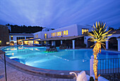 Hotel Hacienda Na Xamena im Abendlicht, Sao Miguel, Ibiza, Balearen, Spanien