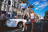 Film Festival, Stretch limousine in front of Hotel Carlton, Boulevard de la Croisette, Cannes, Cote d'Azur, France