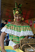 Caribbian woman, Woman in traditional clothes selling ice cream, Martinique, Caribbean