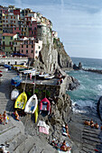 Bathing, Manarola, Cinque Terre Liguria, Italy