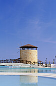 Swimmingpool under a blue sky, Fuerteventura, Spain