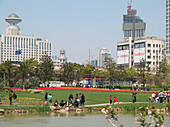 People in a park, Shanghai, China