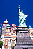 The New York New York Hotel under blue sky, Las Vegas, Nevada, USA, America