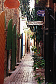 Shops in an alley, Charlotte Amalie, St.Thomas, jamaica, Caribbean, America