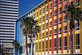 Colourful facade of the Dan hotel, Tel Aviv, Israel, Middle East, Asia