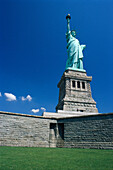 The Statue of Liberty under blue sky, Liberty Island, New York USA, America
