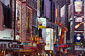 View at advertisements at Times Square, Manhattan, New York, USA, America