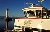 Ferry in Lindau' s habour, Lake of Constance, Bavaria Germany