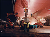 Propellers of the Queen Mary 2, Shipyard in Saint-Nazaire, France