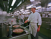 Frying, canteen kitchen of Queen Mary 2