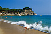 Beach, Playa del Castell, Costa Brava, Catalonia Spain