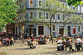 Street Cafe at the Hein-Koellisch-Platz, St. Pauli, Hamburg