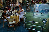 Oldtimer Cabrio & Cafe, Plaza del Duomo, Amalfi Campania, Italy