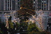 Christmas decoration, Rockefeller Center, 5th Avenue Manhattan, New York, USA
