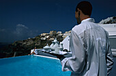 Coffeetime, Pool, Hotel Katikies, Oia, Santorin Kykladen, Greece
