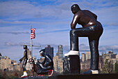 Sculptures in the sunlight, Sculpture Park, Queens, New York, USA, America
