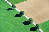Aerial shot of country road near Munich, Bavaria, Germany