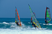 Windsurfen, Corralejo, Fuerteventura Kanarische Inseln, Spanien