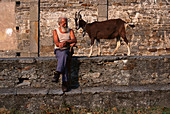 Farmer with Goat, Tessin Switzerland