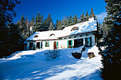 House in winter landscape, Prov. Quebec Canada