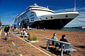 Cruiseship, Promenade, St. Lawrence River, Qebec, Canada