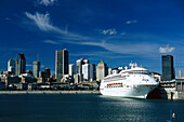 Cruiseboat, Old Port, Skyline, Montreal, Quebec Canada