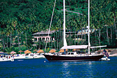 Segelyacht , Hilton Hotel Strand, Soufriere St. Lucia